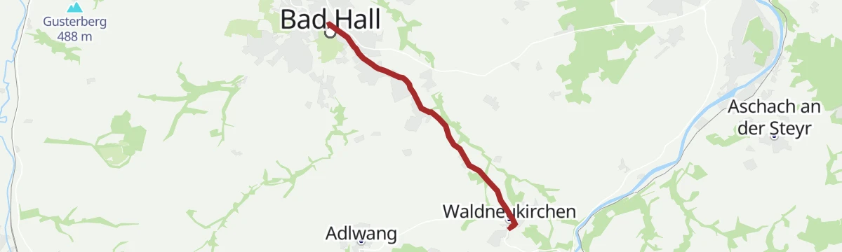 Route map: 66 Verbindungsweg Bad Hall